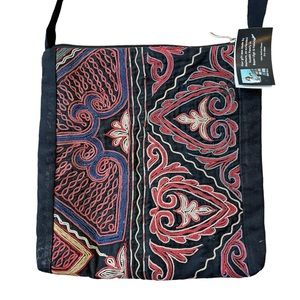 Hand Embroidered Fair Trade Made in Mongolia Crossbody Bag